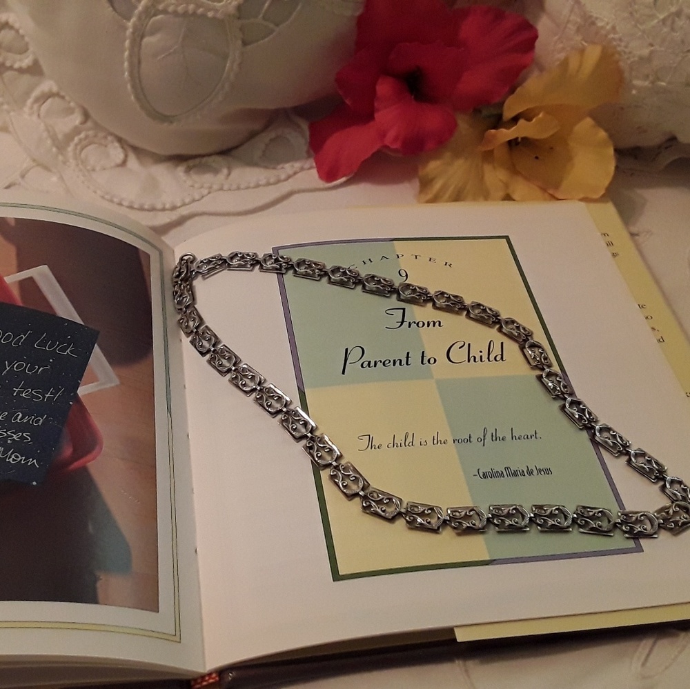 VTG DANCRAFT FANCY SOLID 925 STERLING CHOKER 16"